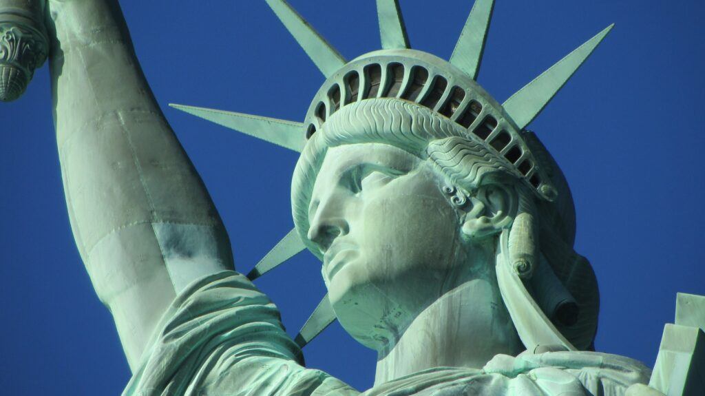 visiting the Statue of Liberty in New York